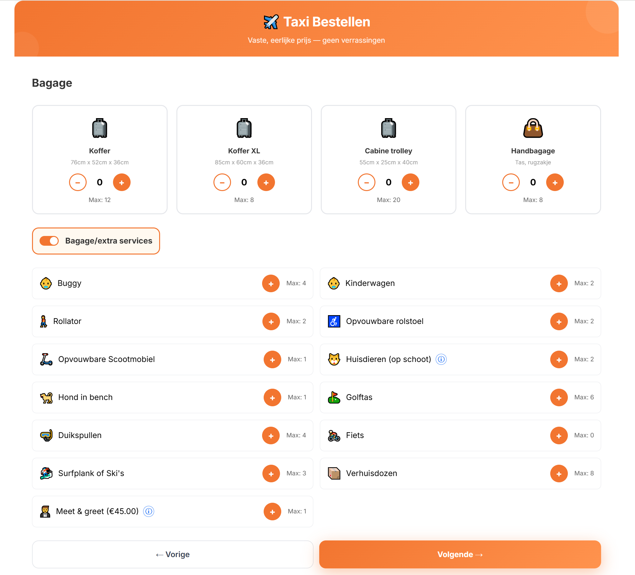 Boekingsformulier-Goedkoopnaarschiphol.nl-Schiphol-taxi